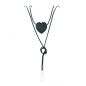 Preview: POPDITO Choker Leder Band Kette schwarz mit Lava Herz Anhänger Charm mit Zirkonia