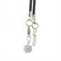 Preview: POPDITO Choker Leder Band Kette schwarz mit Lava Herz Anhänger Charm mit Zirkonia