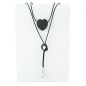 Preview: POPDITO Choker Leder Band Kette schwarz mit Lava Herz Anhänger Charm mit Zirkonia