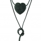 Preview: popdito-chocker-band-kette-doppelt-mit-lava-herz-anhaenger-charm-zirkonia