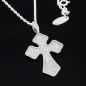 Preview: POPDITO Collier Kreuz silber 925 diamond cut Ankerkette 50cm