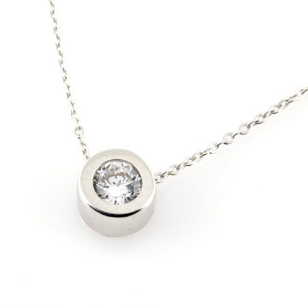 POPDITO Collier silber 925 Zirkonia Solitär